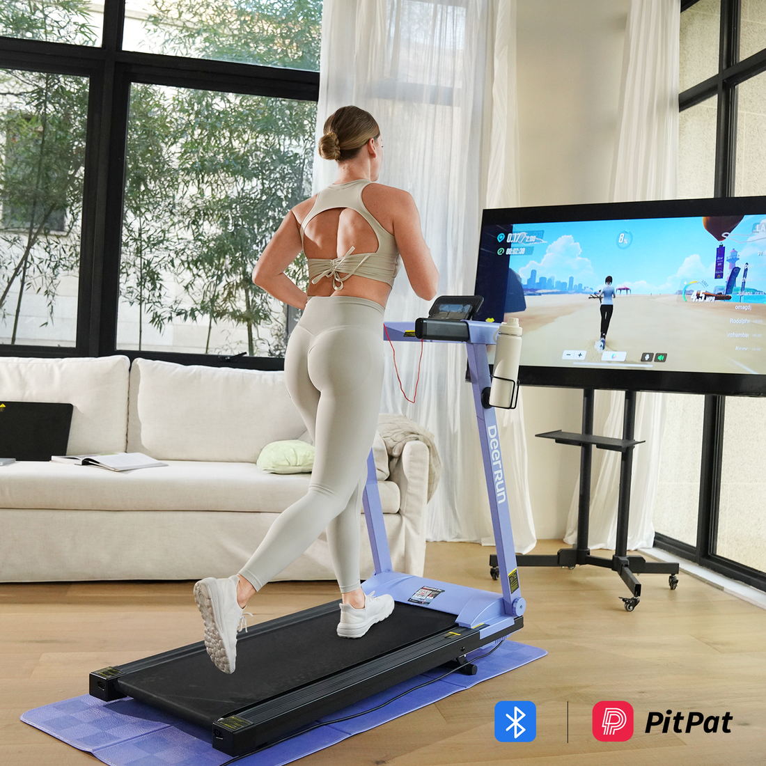DeerRun All-New 2026 A1 Pro Move+  6% Incline Foldable Treadmill——Upgraded Chip & NFC Support | 350Lbs, 10mph Blue