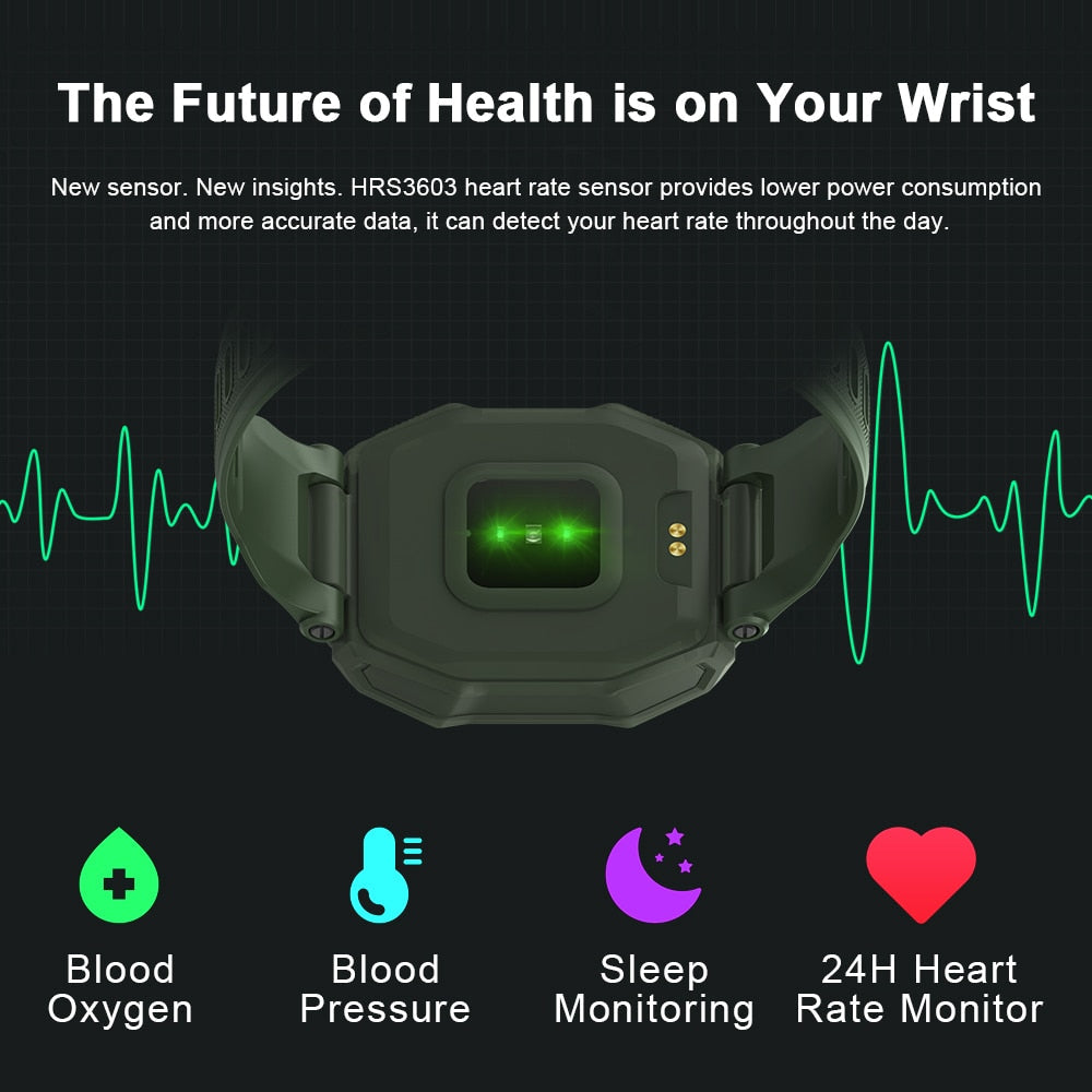 ROCK Rugged Smart Watch Outdoor Waterproof Fitness Tracker Men