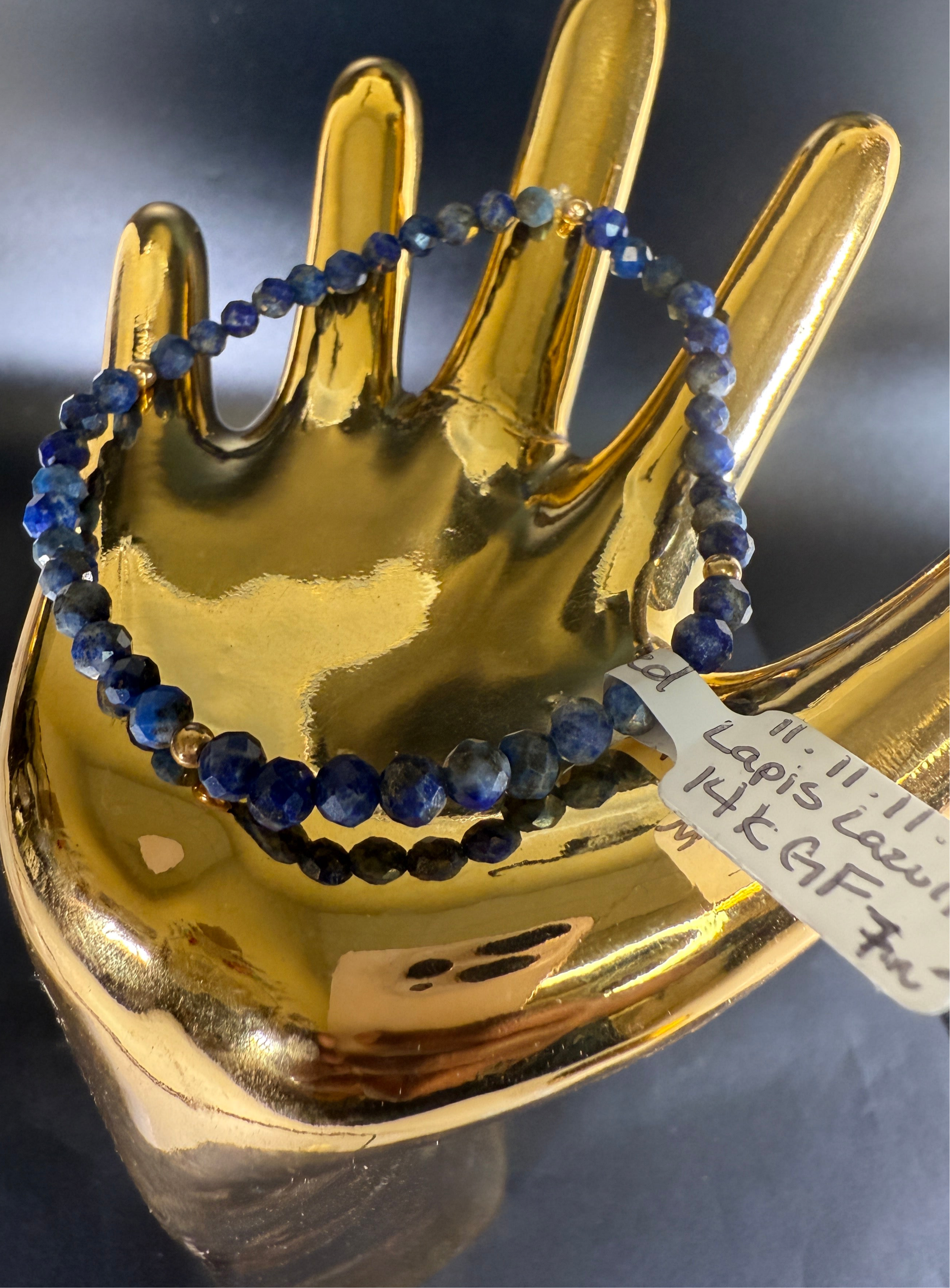 4mm Lapis Lazuli Bracelet 14KGF
