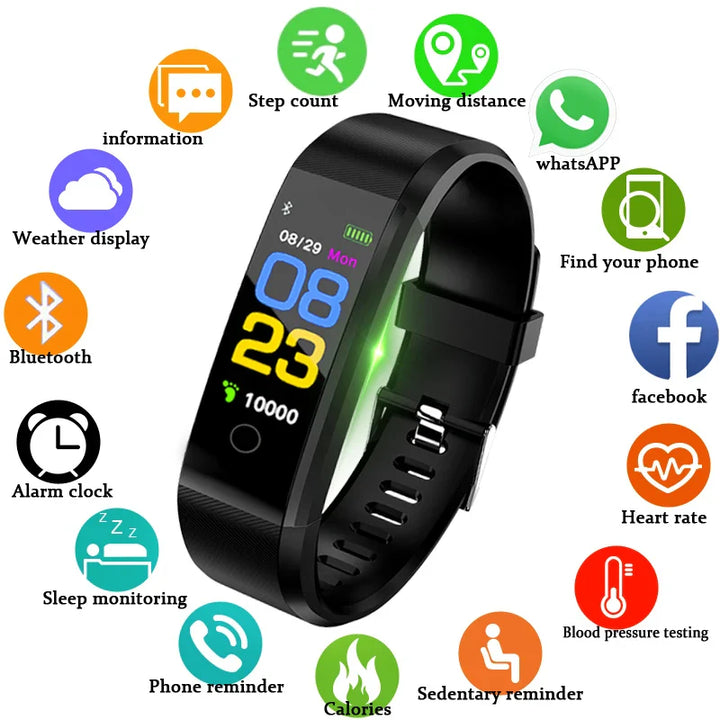 Smart Watch Heart Rate Blood Pressure Fitness Tracker Unisex