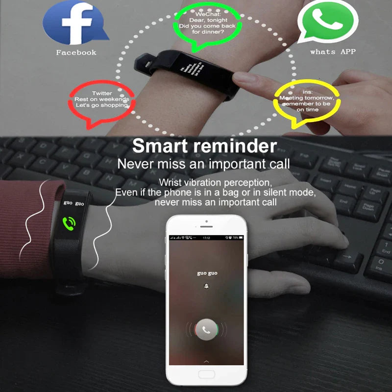 Smart Watch Heart Rate Blood Pressure Fitness Tracker Unisex