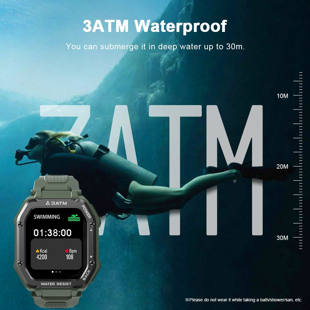 ROCK Rugged Smart Watch Outdoor Waterproof Fitness Tracker Men