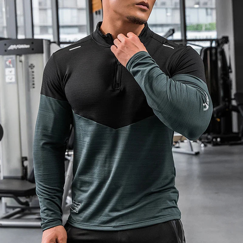 Mens Long Sleeve Compression Shirt Fitness Sports Rashguard Activewear