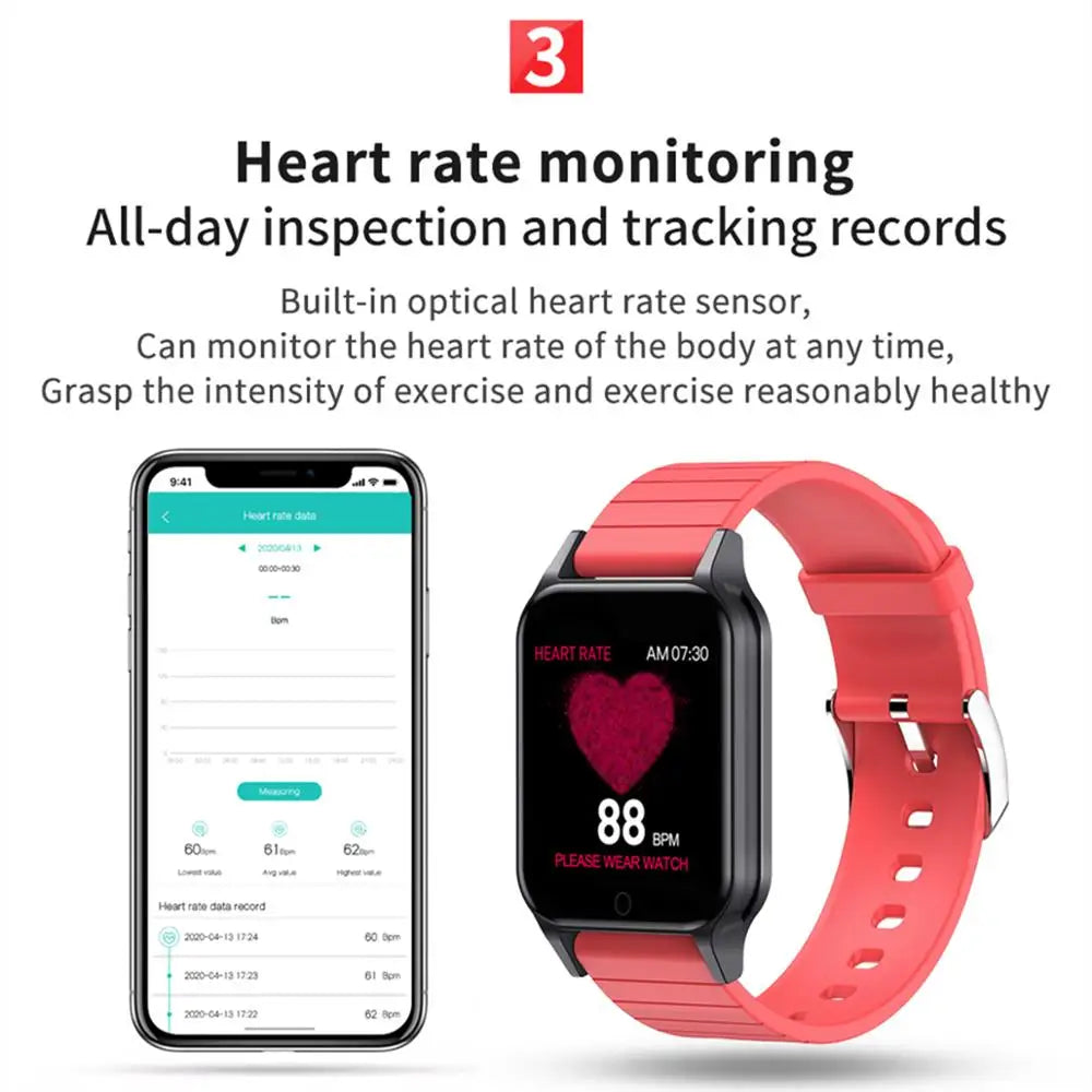 T96 Smart Watch Body Temperature Heart Rate Fitness Tracker