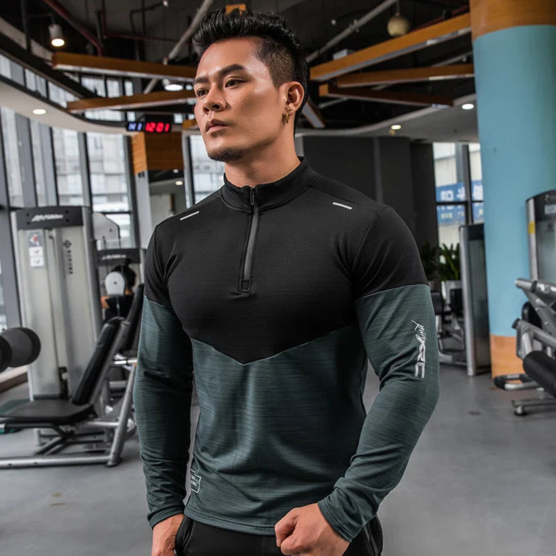 Mens Long Sleeve Compression Shirt Fitness Sports Rashguard Activewear