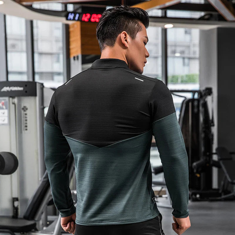 Mens Long Sleeve Compression Shirt Fitness Sports Rashguard Activewear