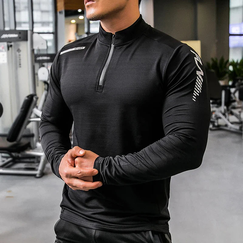 Mens Long Sleeve Compression Shirt Fitness Sports Rashguard Activewear