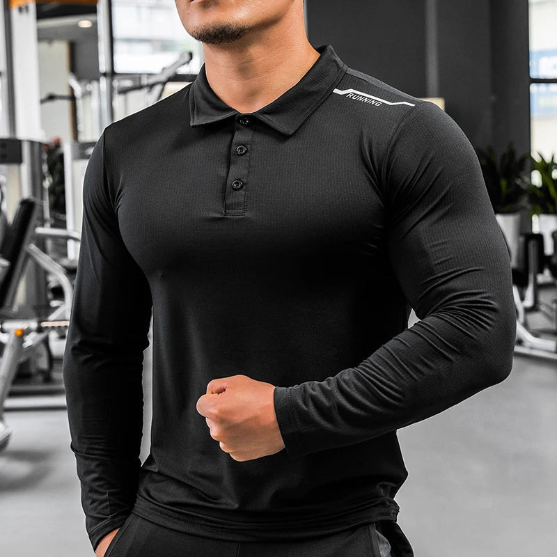 Mens Long Sleeve Compression Shirt Fitness Sports Rashguard Activewear