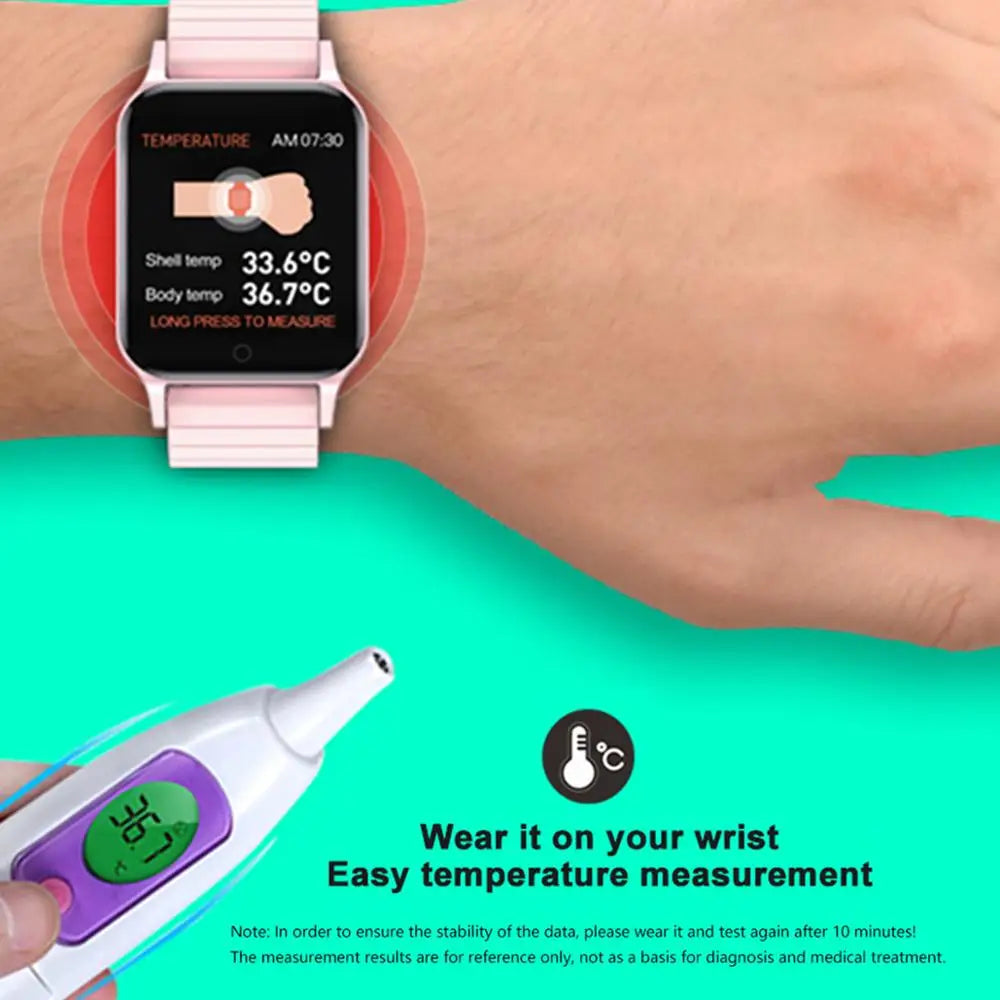 T96 Smart Watch Body Temperature Heart Rate Fitness Tracker
