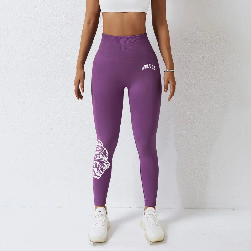 Wolf Head High Waist Yoga Pants