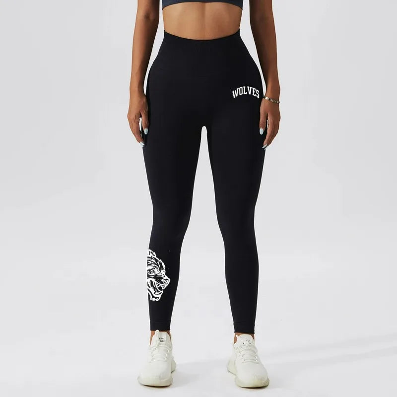 Wolf Head High Waist Yoga Pants