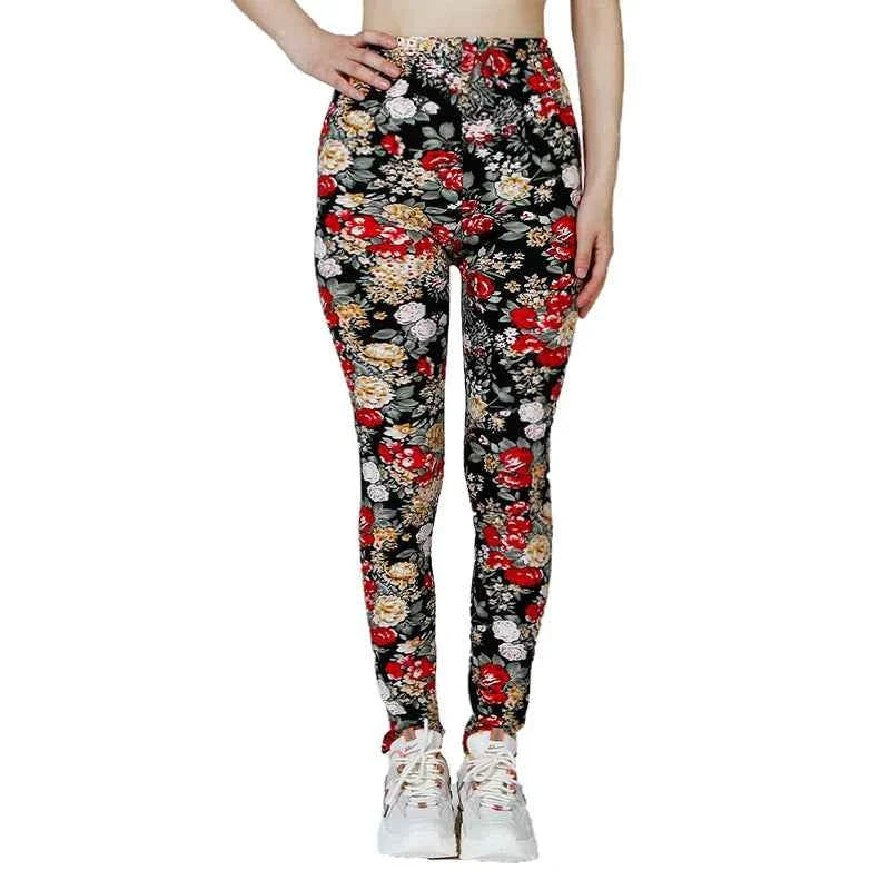 Floral Print High Elasticity Fashion Leggings