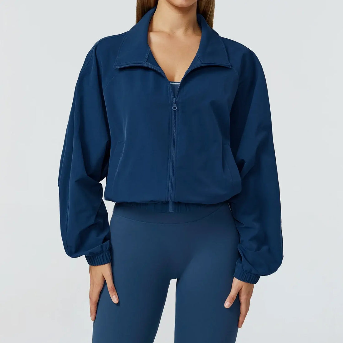 Gym & Fitness Jacket: Long Sleeve Yoga Top with Pockets