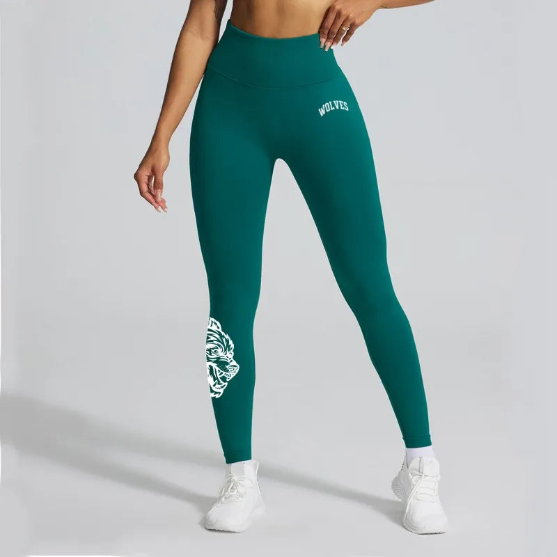 Wolf Head High Waist Yoga Pants
