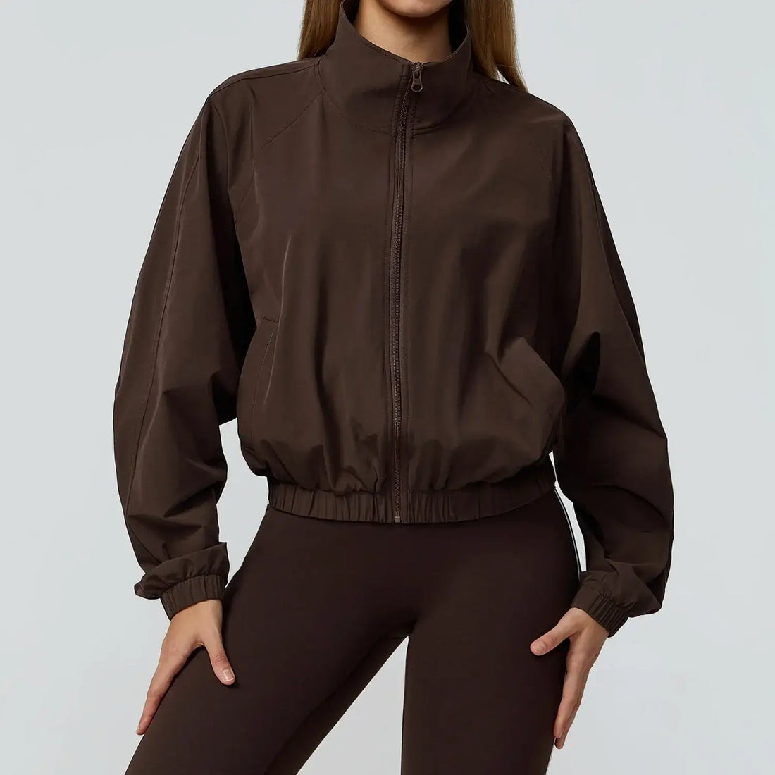 Gym & Fitness Jacket: Long Sleeve Yoga Top with Pockets