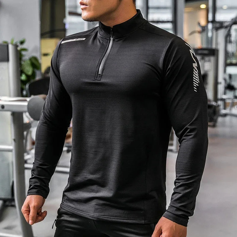 Mens Long Sleeve Compression Shirt Fitness Sports Rashguard Activewear