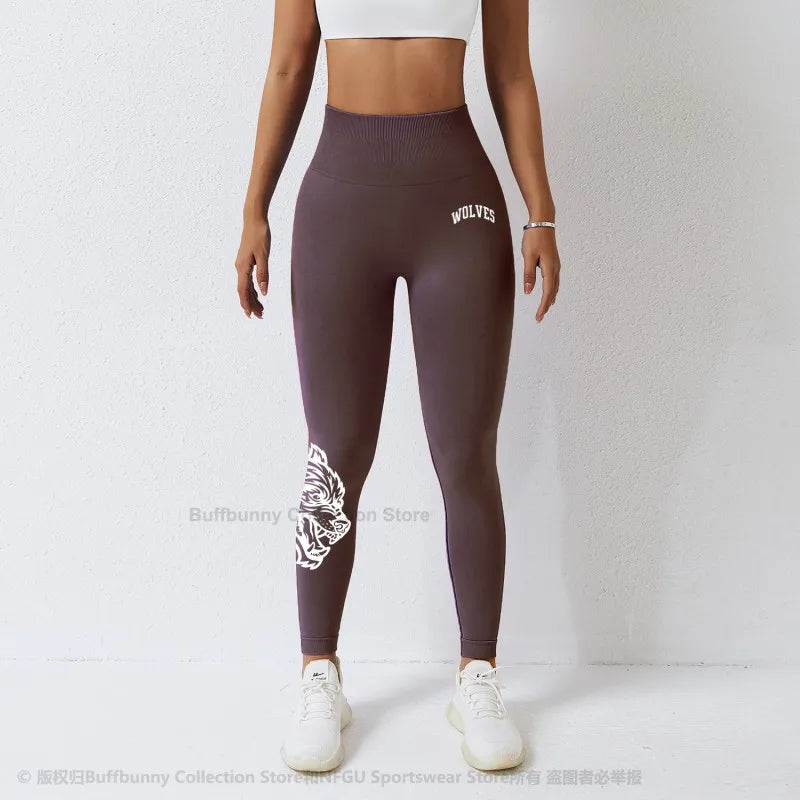 Wolf Head High Waist Yoga Pants