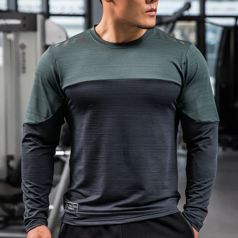 Mens Long Sleeve Compression Shirt Fitness Sports Rashguard Activewear
