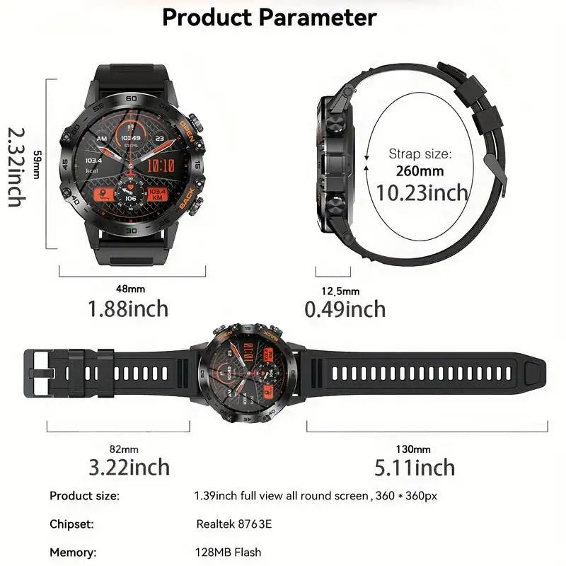 Steel Bluetooth Call Smart Watch 1.39 Sports Fitness Waterproof