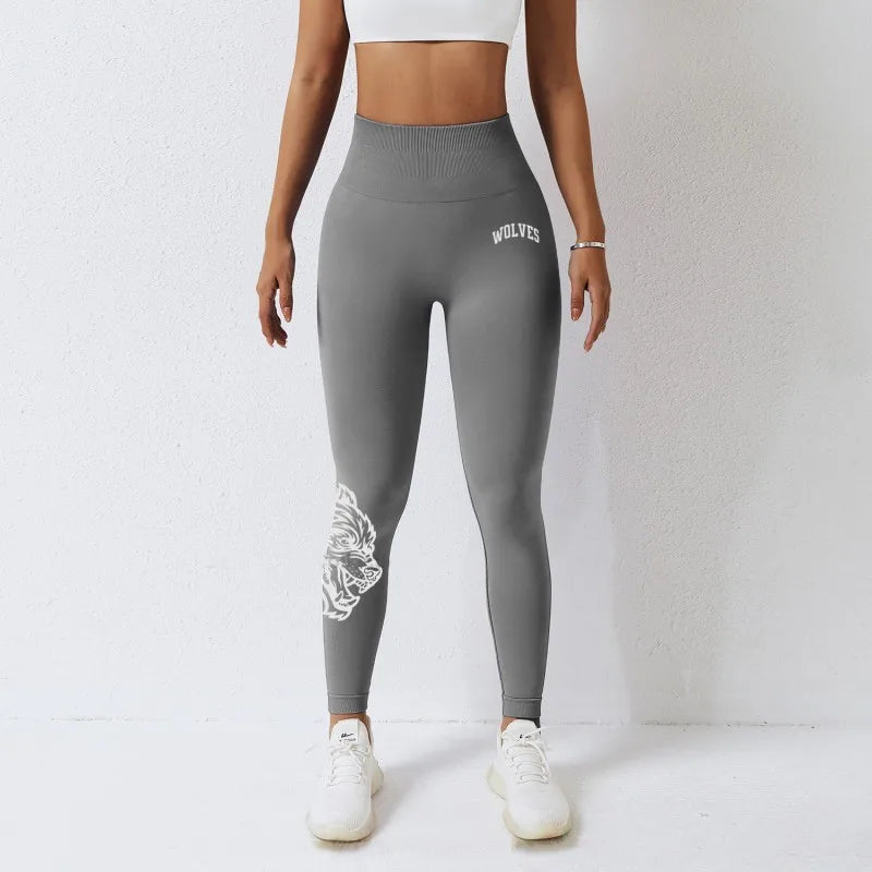 Wolf Head High Waist Yoga Pants