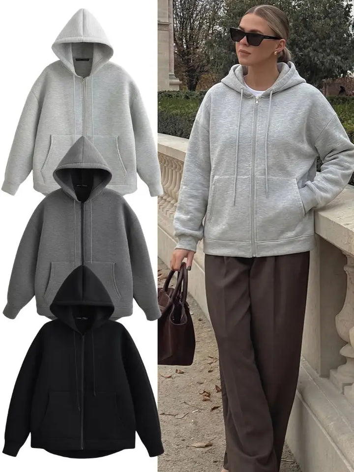Women's Casual Zipper Hoodie with Pockets