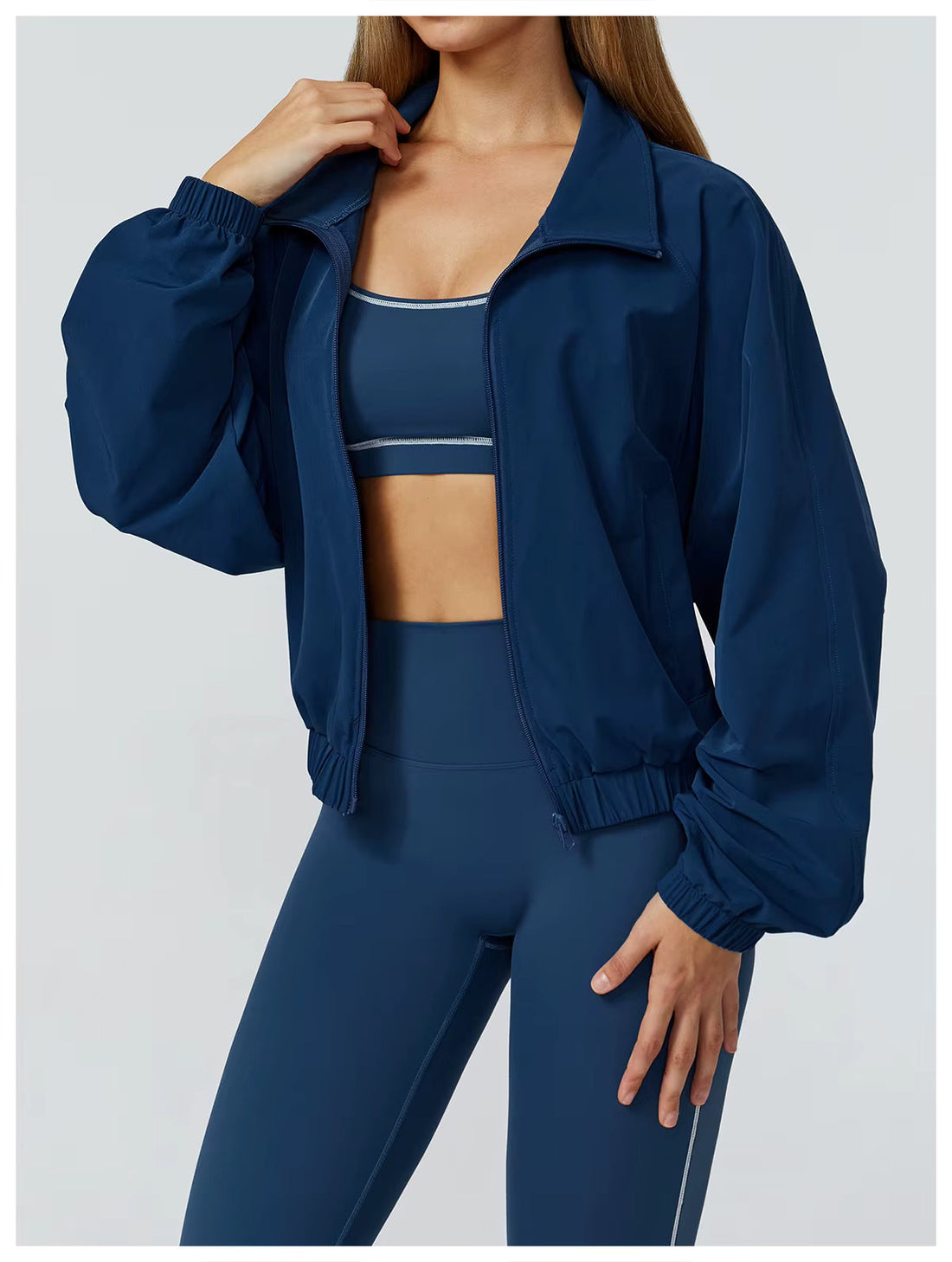 Gym & Fitness Jacket: Long Sleeve Yoga Top with Pockets