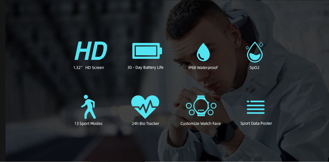 W12 Smart Watch Bluetooth Fitness Tracker Heart Rate Waterproof