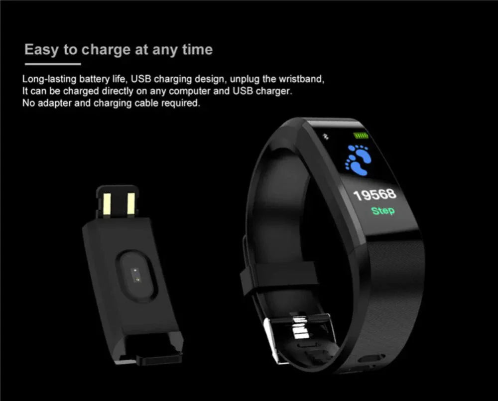 IP67 Waterproof Fitness Tracker Smart Watch with Heart Rate, BP, Sleep & Multi‑Sport