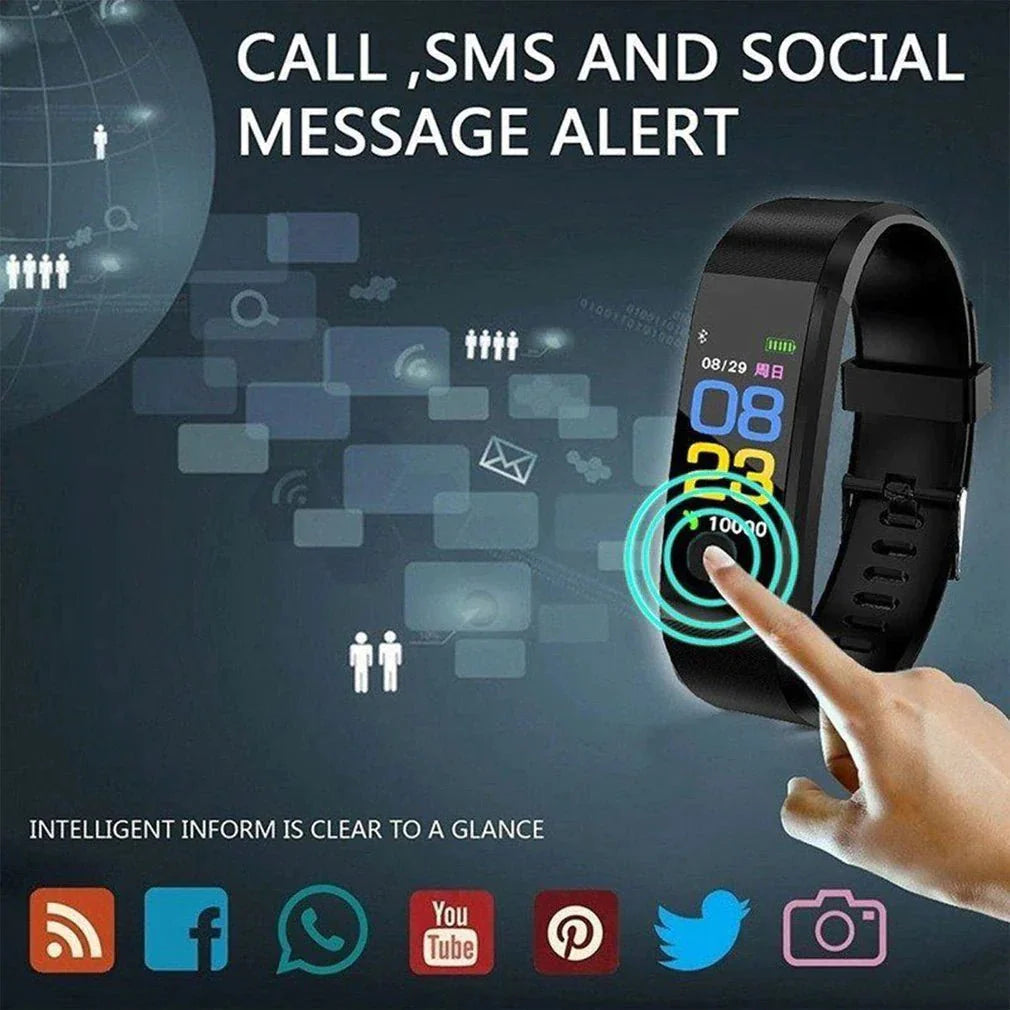IP67 Waterproof Fitness Tracker Smart Watch with Heart Rate, BP, Sleep & Multi‑Sport